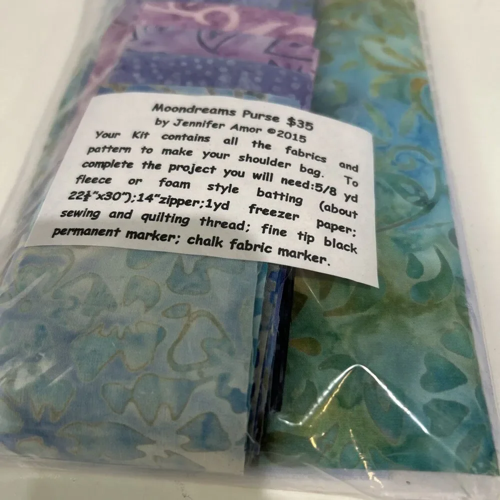 Jennifer Amor Moondreams Purse Pattern & Batik Fabric Bag Making Sewing Kit